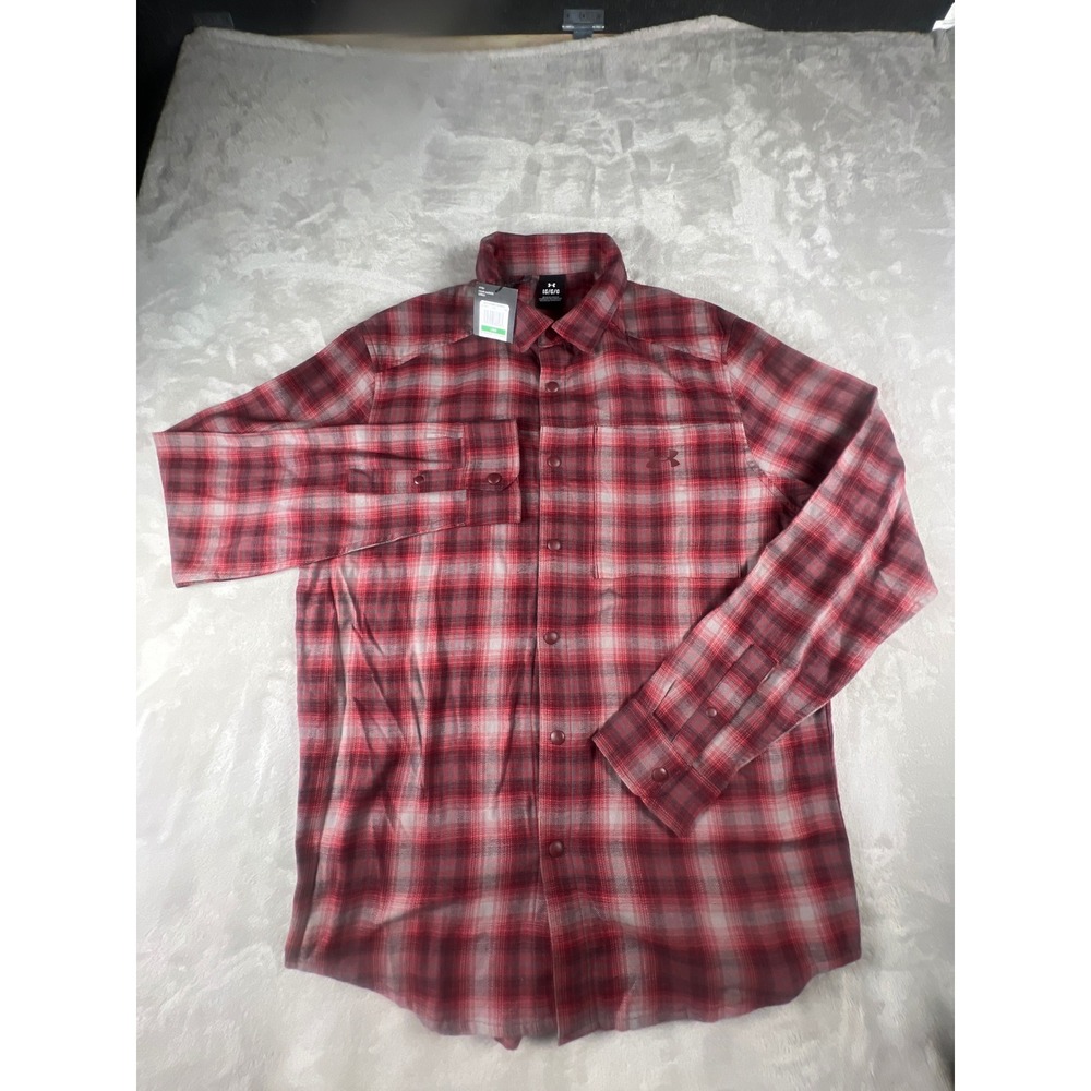 Under Armour Mens Tradesman Flex Flannel Red Plaid Shirt 1372600 Large NEW